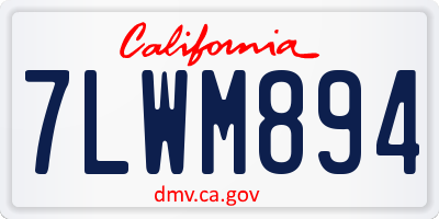 CA license plate 7LWM894