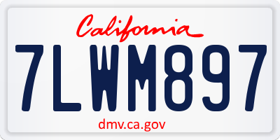 CA license plate 7LWM897