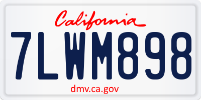 CA license plate 7LWM898