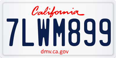 CA license plate 7LWM899
