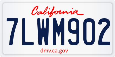 CA license plate 7LWM902