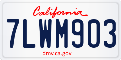 CA license plate 7LWM903