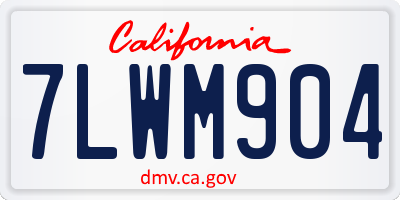 CA license plate 7LWM904