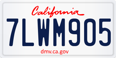 CA license plate 7LWM905