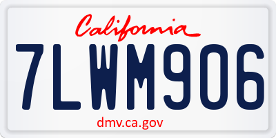 CA license plate 7LWM906
