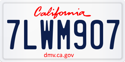 CA license plate 7LWM907