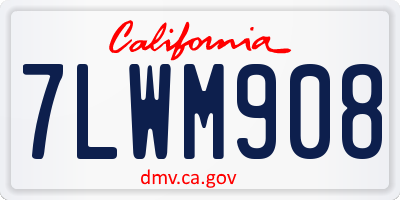 CA license plate 7LWM908