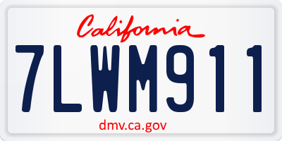 CA license plate 7LWM911