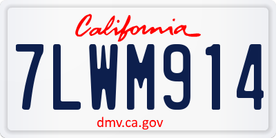 CA license plate 7LWM914