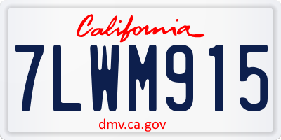 CA license plate 7LWM915