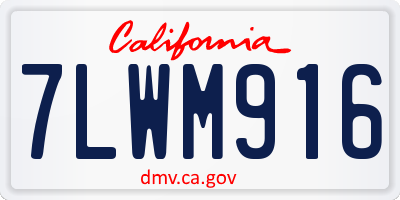 CA license plate 7LWM916