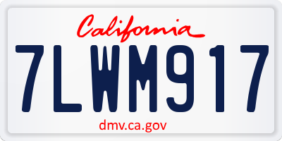 CA license plate 7LWM917