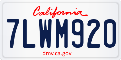 CA license plate 7LWM920