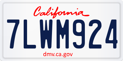 CA license plate 7LWM924