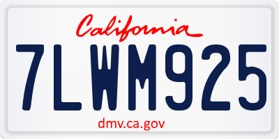 CA license plate 7LWM925
