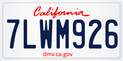 CA license plate 7LWM926