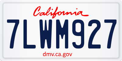 CA license plate 7LWM927