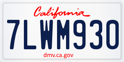 CA license plate 7LWM930