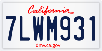 CA license plate 7LWM931
