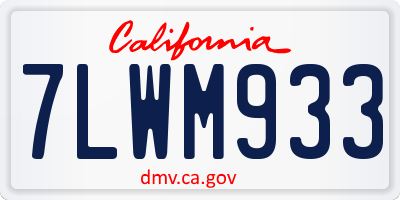 CA license plate 7LWM933