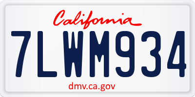 CA license plate 7LWM934