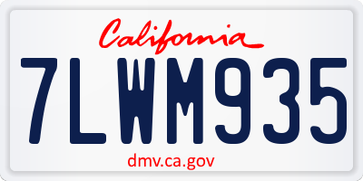 CA license plate 7LWM935