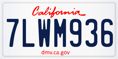 CA license plate 7LWM936
