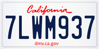 CA license plate 7LWM937