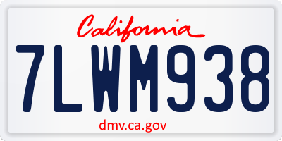 CA license plate 7LWM938