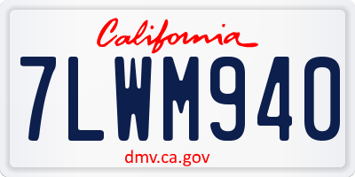 CA license plate 7LWM940