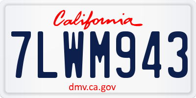 CA license plate 7LWM943