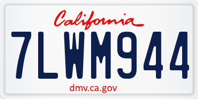 CA license plate 7LWM944