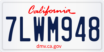 CA license plate 7LWM948