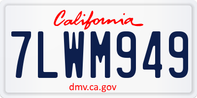 CA license plate 7LWM949