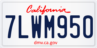 CA license plate 7LWM950