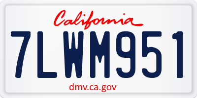 CA license plate 7LWM951