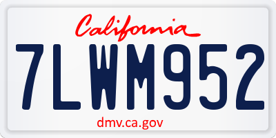 CA license plate 7LWM952