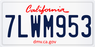 CA license plate 7LWM953