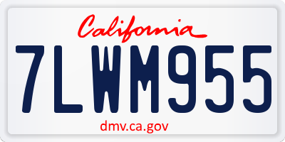 CA license plate 7LWM955