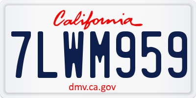CA license plate 7LWM959