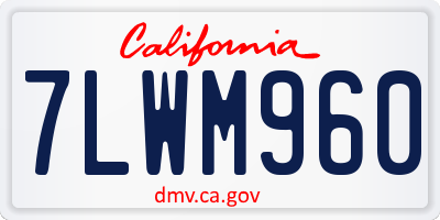 CA license plate 7LWM960