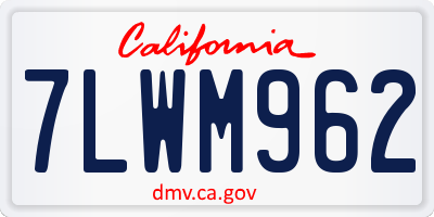 CA license plate 7LWM962