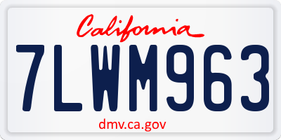 CA license plate 7LWM963