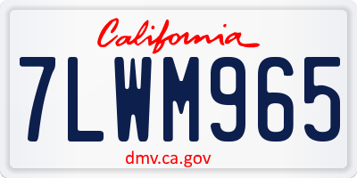 CA license plate 7LWM965
