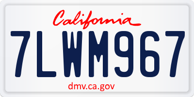 CA license plate 7LWM967