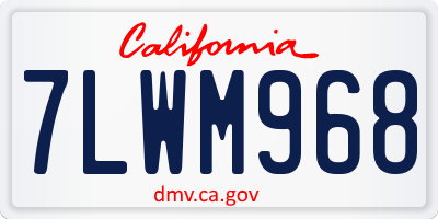 CA license plate 7LWM968