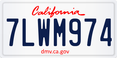 CA license plate 7LWM974