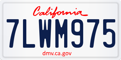 CA license plate 7LWM975