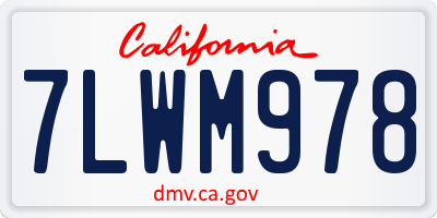 CA license plate 7LWM978