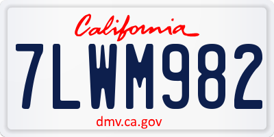 CA license plate 7LWM982